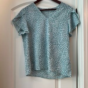 Green printed blouse never worn